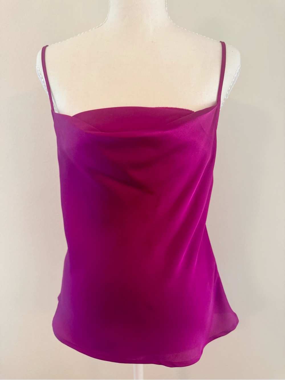 Express Magenta Cowl Neck Spaghetti Strap Camisole